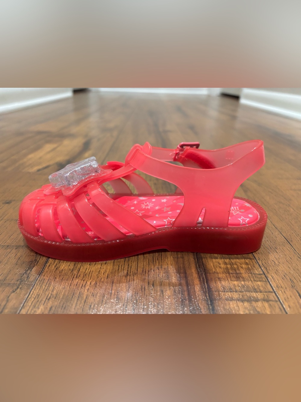 Mini Melissa Possession II Glitter Pink Jelly Sandals Star Rainbow Toddler 10 - Picture 11 of 12